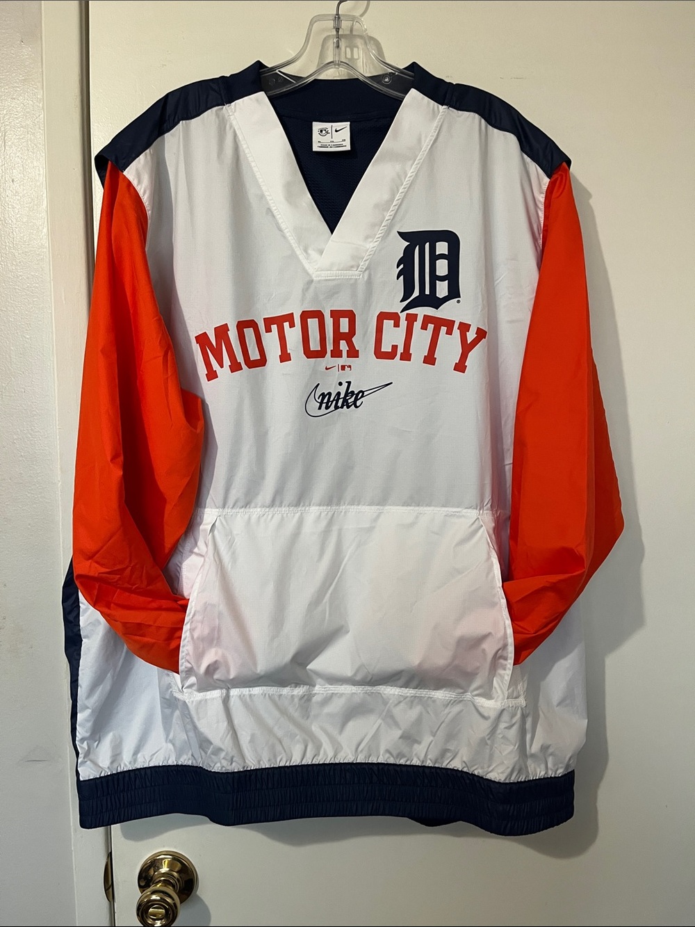 Detroit Tigers Nike Authentic Motor City Pullover Windbreaker Jacket Men’s Sz XL